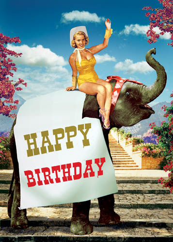 Happy Birthday Elephant Girl Greeting Card by Max Hernn